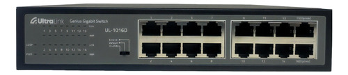 Switch Gigabit 16 Portas 10/100/1000 Ultra Link Ul-1016d