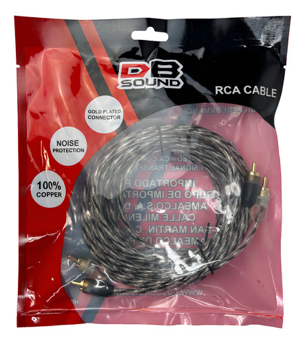 Cable De Audio Rca A Rca Db Sound Dbrc12 3.65 Metros 12 Ft 2 Canales Cobre Libre De Oxígeno Ofc Premium