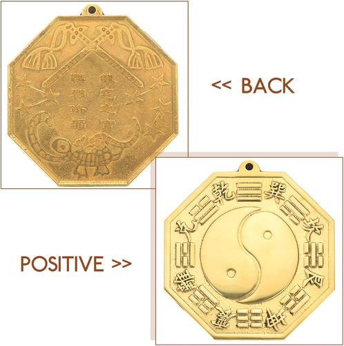 Feng Shui Ji Espejo Chino Bagua Cobre Decoración Tradicional