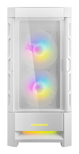 Gabinete Cougar Duoface Rgb Blanco Panel Malla Y Cristal