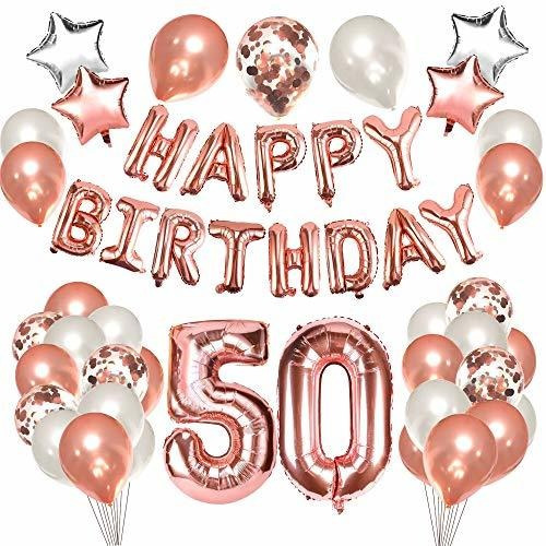 Globos De 50 Cumpleaños De Grier, 50 Suministros De Fiesta D