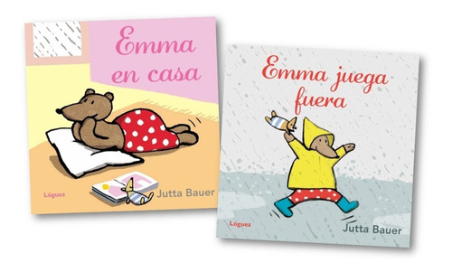 ** 2 Libros Emma En Casa + Emma Juega Fuera ** Jutta Bauer