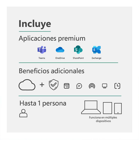 Microsoft 365 Negocios Digital 1 Año 1 Usuario 1tb Onedrive