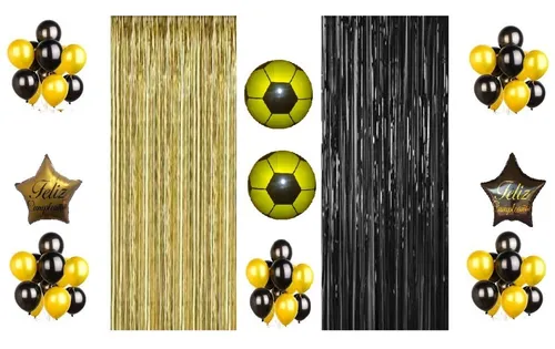 1 Combo 56 Piezas Globos Amarillo Y Negro Alte Brown Olimpo