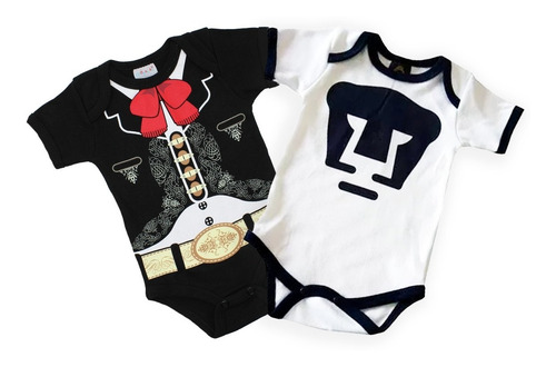 Imagen 2 de 8 de Pañalero Bebé Ropa Futbol Original Pumas Mariachi Set 2 Pzs