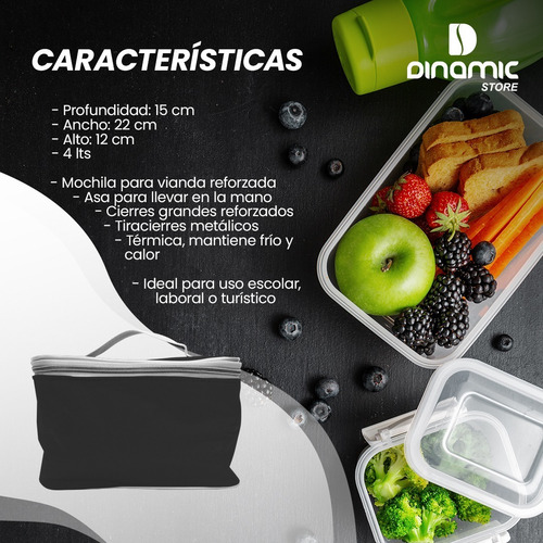 Imagen 3 de 6 de Lunchera Vianda Conservadora Térmica Escolar Niños Camping