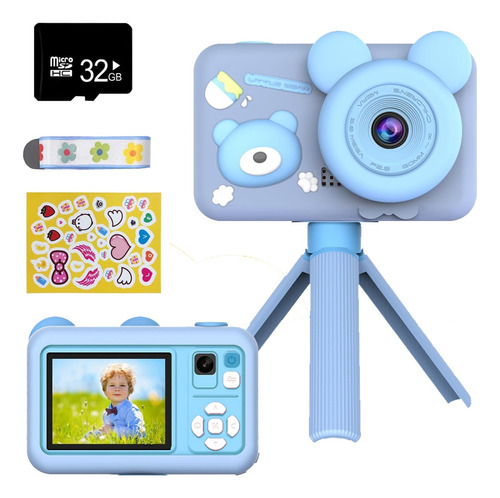 Cámara Digital Para Niños De Fotos 1080p Hd + 32gb Y Trípode