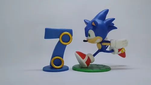 Topo De Bolo / Vela: Sonic Correndo (biscuit)