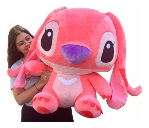 Peluche Stitch Gigante Azul Y Rosado Suave Importado 70 Cm