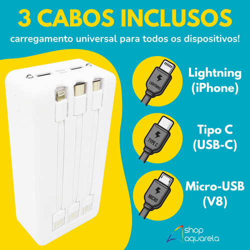 Carregador Portátil Power Bank Turbo 30000mah Carga Rápida