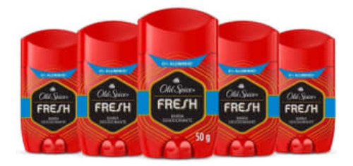 Desodorante Old Spice Fresh En Barra 5 Piezas De 50 G C/u