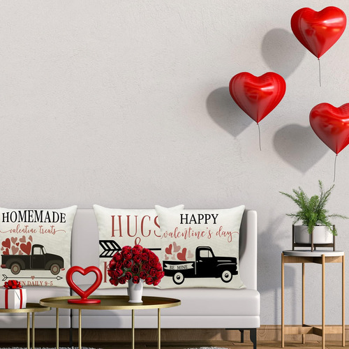 Hlonon Valentines Day Pillow Covers 20 X 20 Pulgadas De 4 -