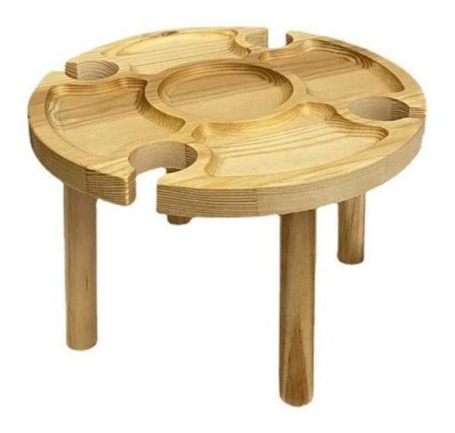 Imagen 3 de 7 de Mesa De Picnic Madera De Vino Redonda