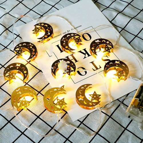 Luces LED para decoración del Eid de Ramadán, hogar, sala, festival, fiesta 4039, color amarillo