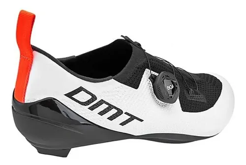 Sapatilha De Ciclismo Dmt Kt1 Carbon Triathlon Branca Preta