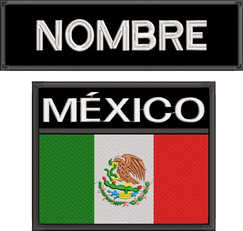 Parche Bandera México + Nombre Personalizado Velcro Táctico