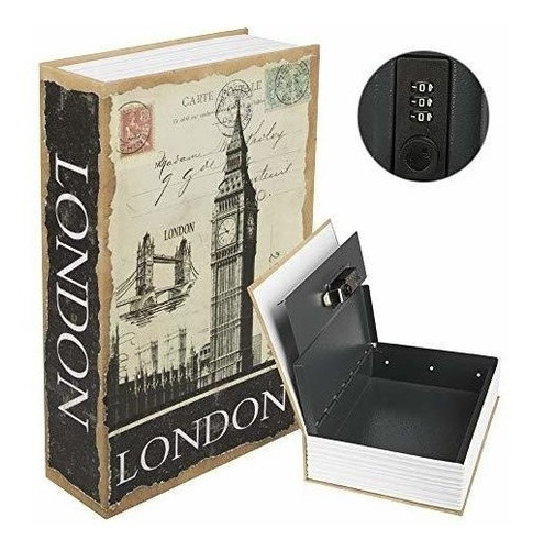 Caja Fuerte Oculta En Forma De Libro Con Combinacion Londres