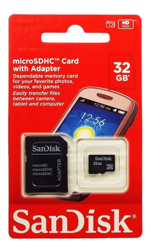 Cartão De Memória Micro 32gb Sandisk Classe 4 100% Original