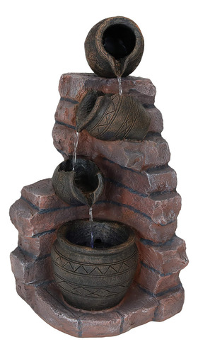 Sunnydaze Crumbling Bricks And Pots Fuente Solar De 27