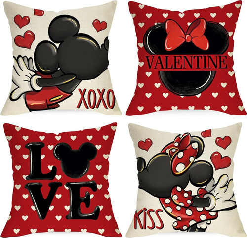 4 Fundas De San Valentin Mickey Mouse Disney 14 De Febrero