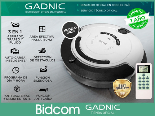 Aspiradora Robot Cleanduo Inteligente Gadnic Trapea Aspira