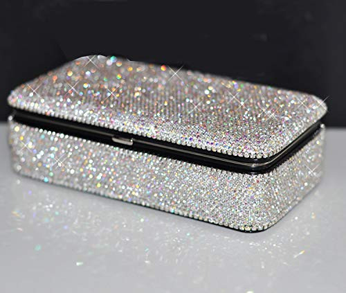 Bestbling Bling Crystal Leather Portátil De Viaje Joyero Org
