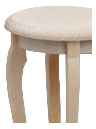 Taburete De Madera Para Casa De Muñecas A Escala 1:12, Mini