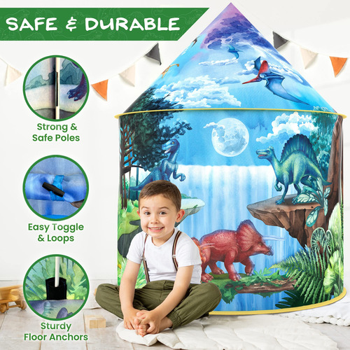 Tienda De Campaña Para Niños W&o Dinosaur Discovery Con Botó