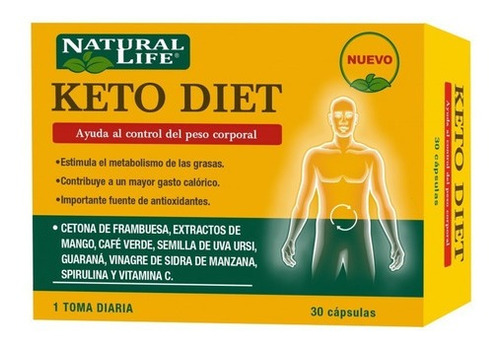 Natural Life Keto Diet Complemento Dietas Cetogénica X30 Cáp