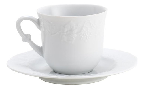 6 Xícaras De Café Wolff Vendange De Porcelana Limoges 100ml Cor Branco