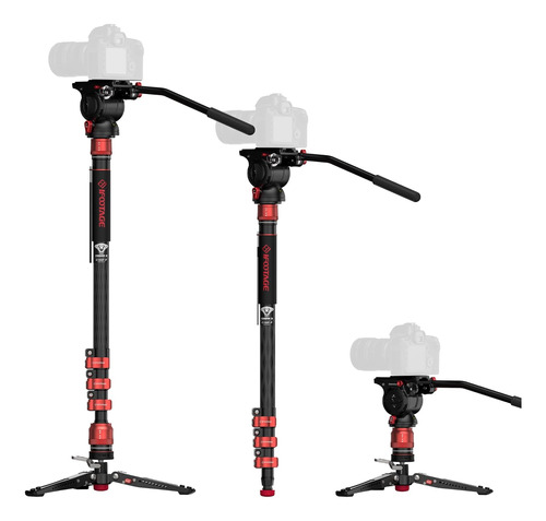 Monopod De 71 Pulgadas Con Cabezal Fluido, Monopie Para Cáma