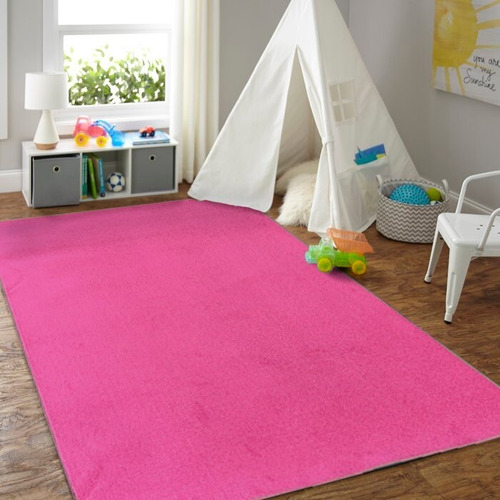 Alfombra Infantil Rosa Fucsia Lisa 100x150cm Kreatex