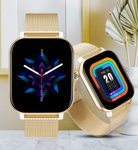 Smartwatch Gloryfit Android Com Duas Pulseiras - Gold