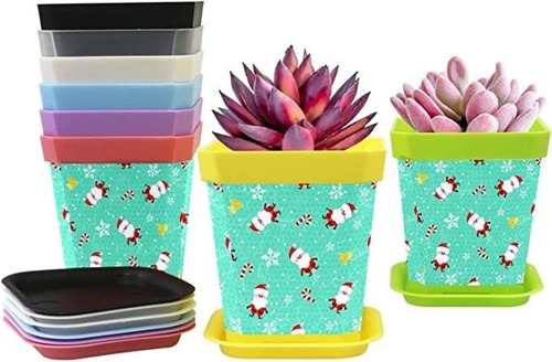 Flower Pots Gardening Containers (8 Colors) Santa Claus 8-p.