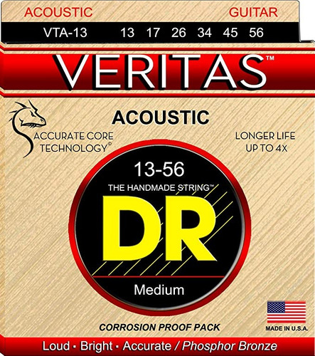 Dr Strings Vta-13 De Bronce Fosforado Guitarra Acústica, Med