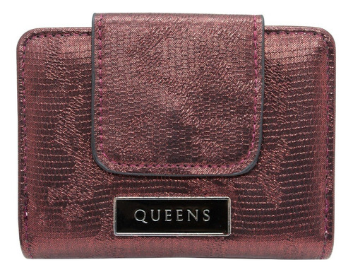 Queens Billetera Mujer Cuero Sintético Qw23 Small Plateado Color Qw23small-bordo