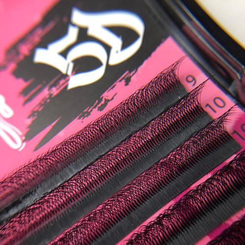Cílios 5d Bad Pink 0.07 D - Mix 9 Ao 14mm Extensão De Cílios Comprimento 9.14 Mm Cor Preto Espessura 0.07 Mm