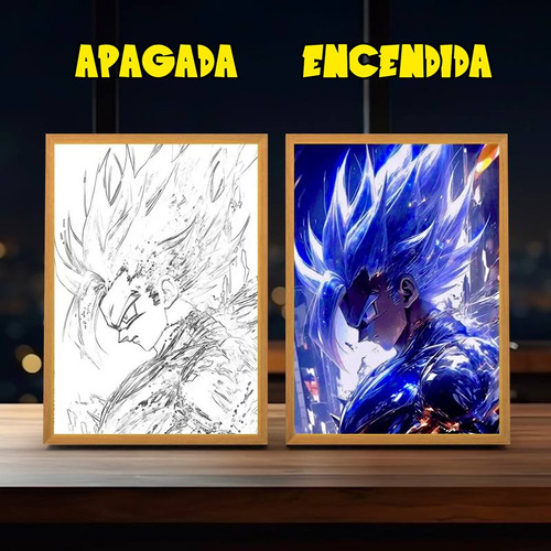 Lámpara Dragón Ball Z Goku Ultra Instinto Anime Cuadro Led Goku Ultra Instinto