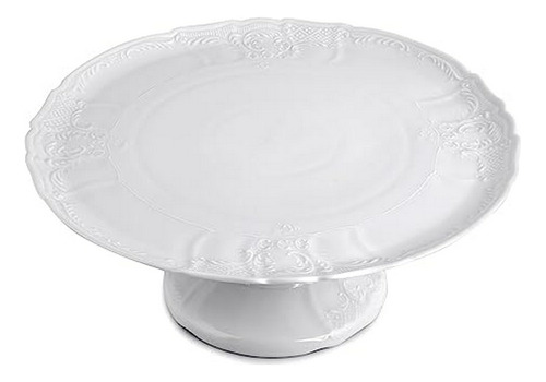 Plato De Torta Bernadotte Porcelana Blanco Compatible Con So