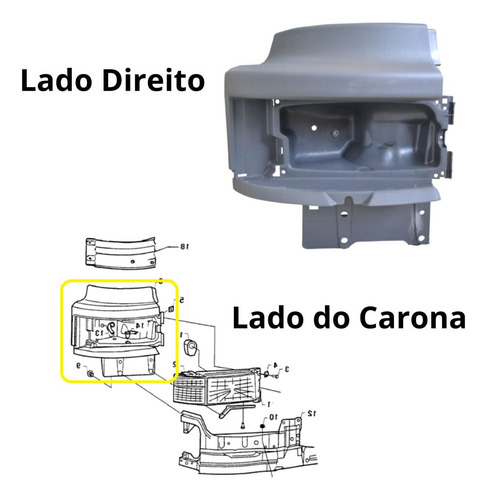 Kit Moldura Acabamento Bojo Farol 114 124 Esquerdo E Direito