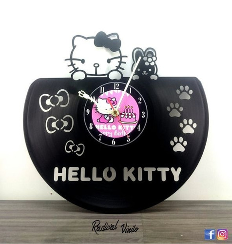 Reloj De Vinilo Hello Kitty Regalos Decoracion 
