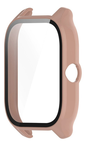 Case Con Cristal Templado 9h Compatible Amazfit Gts 4 Rosa