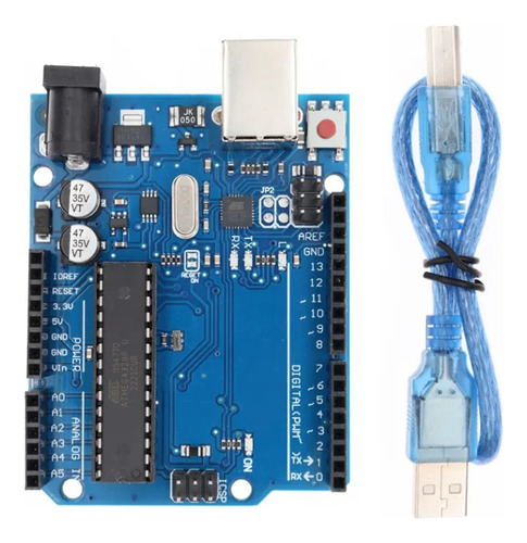Placa Arduino Uno R3 Atmega328p Dip Atmega16u2 Con Cable