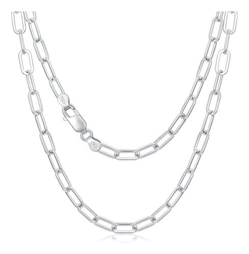 Cekama Collar De Cadena De Clip De Plata Para Mujeres Y Homb