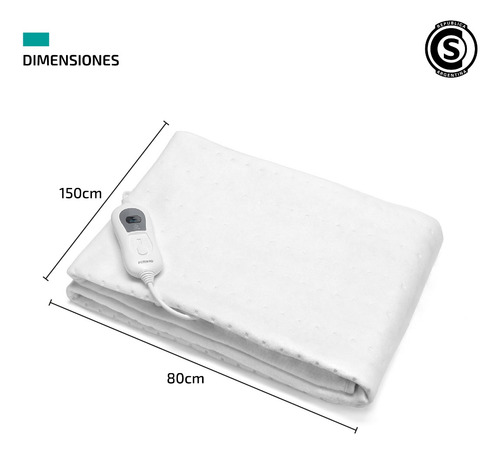 Imagen 3 de 9 de Manta Termica Electrica Femmto Calienta Cama 1plza 3 Niveles
