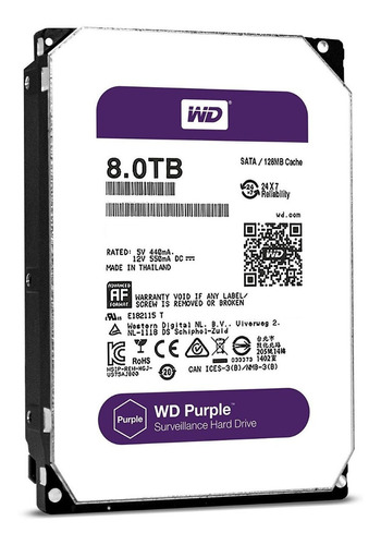 Disco duro interno Western Digital WD Purple WD80PURZ 8TB púrpura