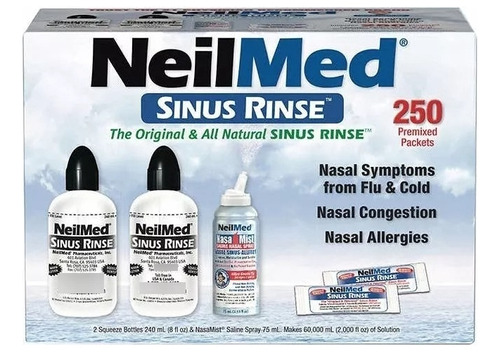 Neilmed Sinus Rinse Kit -250 Packets 2 Bottles -1 Spray