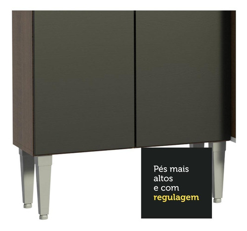 Cocina Integral Completa Modular Madesa Emilly 293cm 03 Color Marrón/Negro