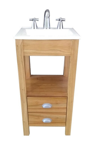 Imagen 2 de 6 de Vanitory 40cm De Ancho Color Miel Con 2 Cajones