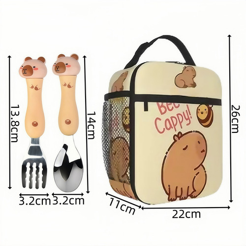 Set De Bolsas De Almuerzo Para Niños Con Estampado De Capiba
